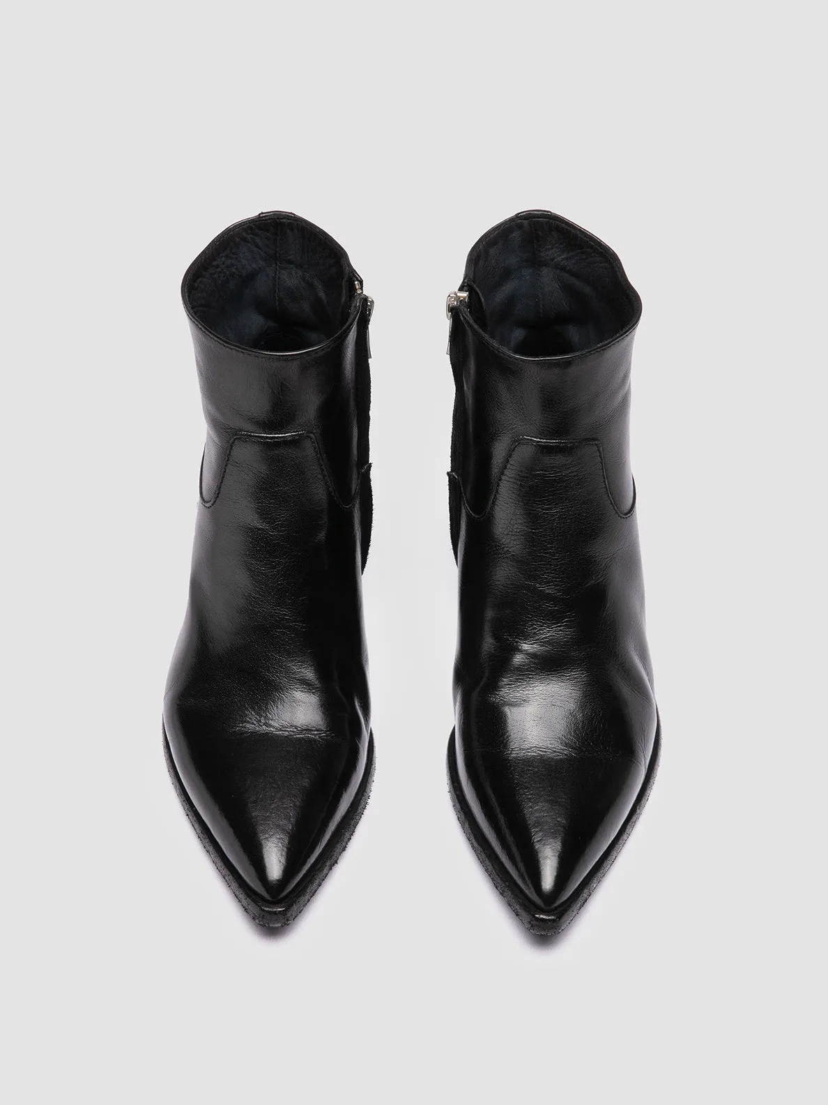 NOELIE DD 102 - Black Leather Zipped Boots