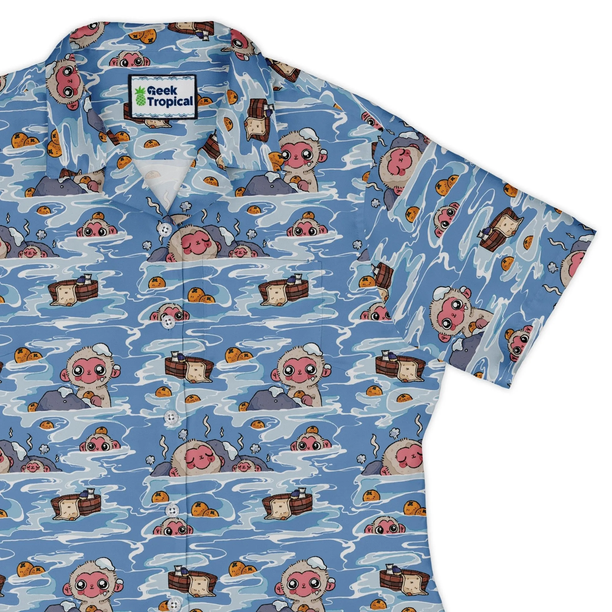 Onsen Snow Monkeys Curvy Button Up Shirt