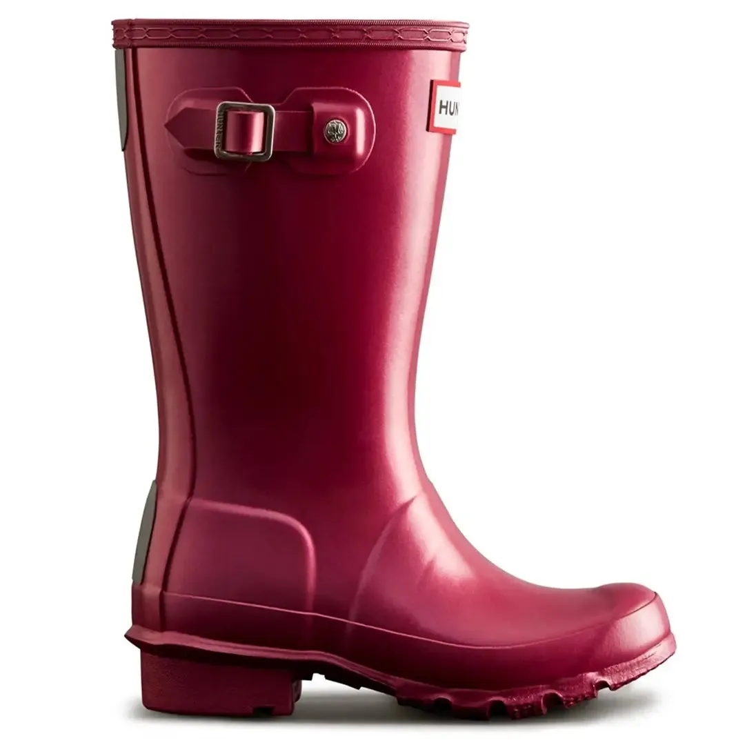 Original Pearlised Children's Wellington Boots - Hayes Burgundy by Hunter