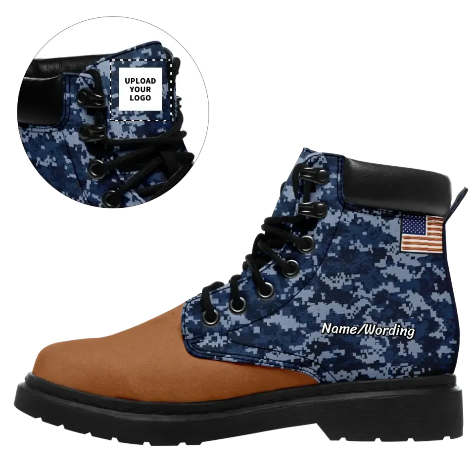 Personalized Flag Boots, Custom America Flag, Patriotic Boots,1921-23020120