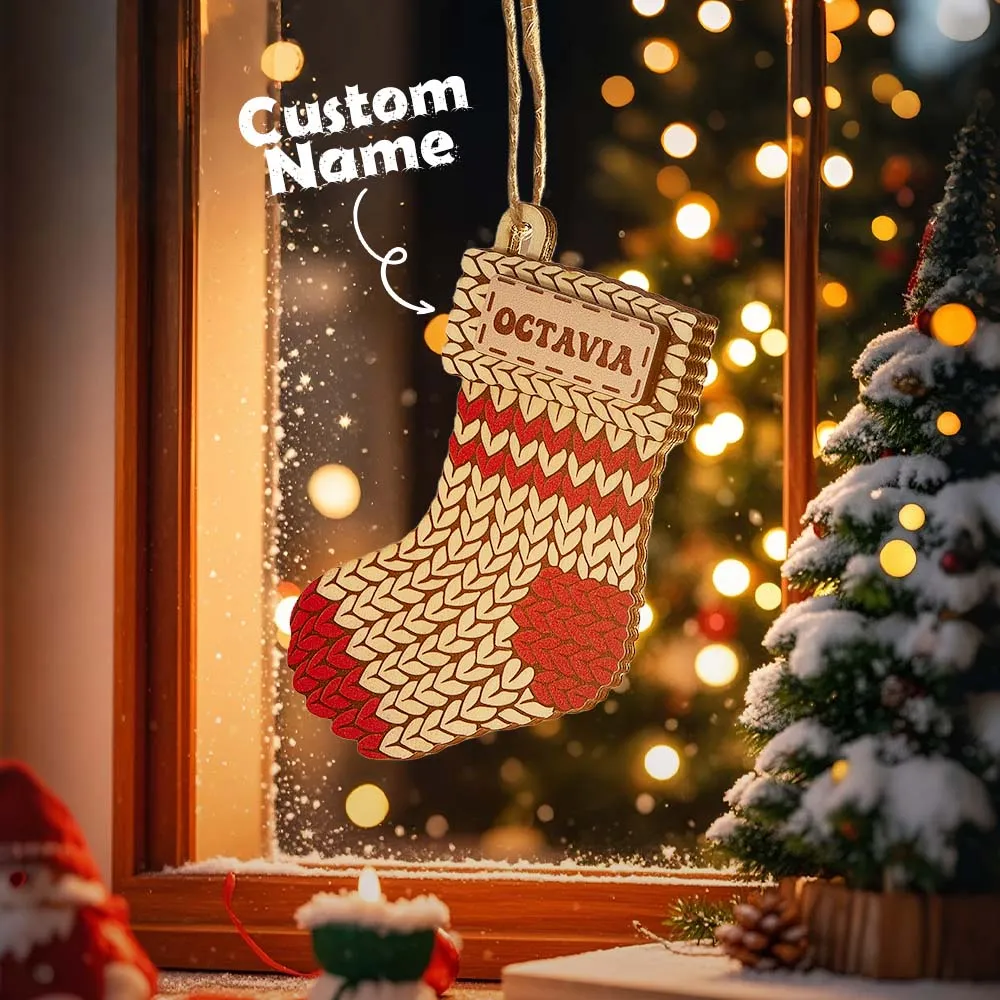 Personalized Name Winter Beanie Hat Christmas Ornament Custom Christmas Winter Mitten Stocking Sweater Ornament