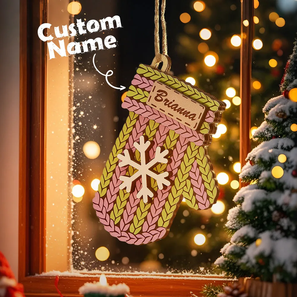 Personalized Name Winter Beanie Hat Christmas Ornament Custom Christmas Winter Mitten Stocking Sweater Ornament