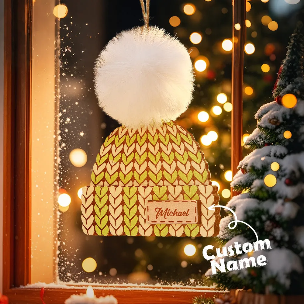 Personalized Name Winter Beanie Hat Christmas Ornament Custom Christmas Winter Mitten Stocking Sweater Ornament