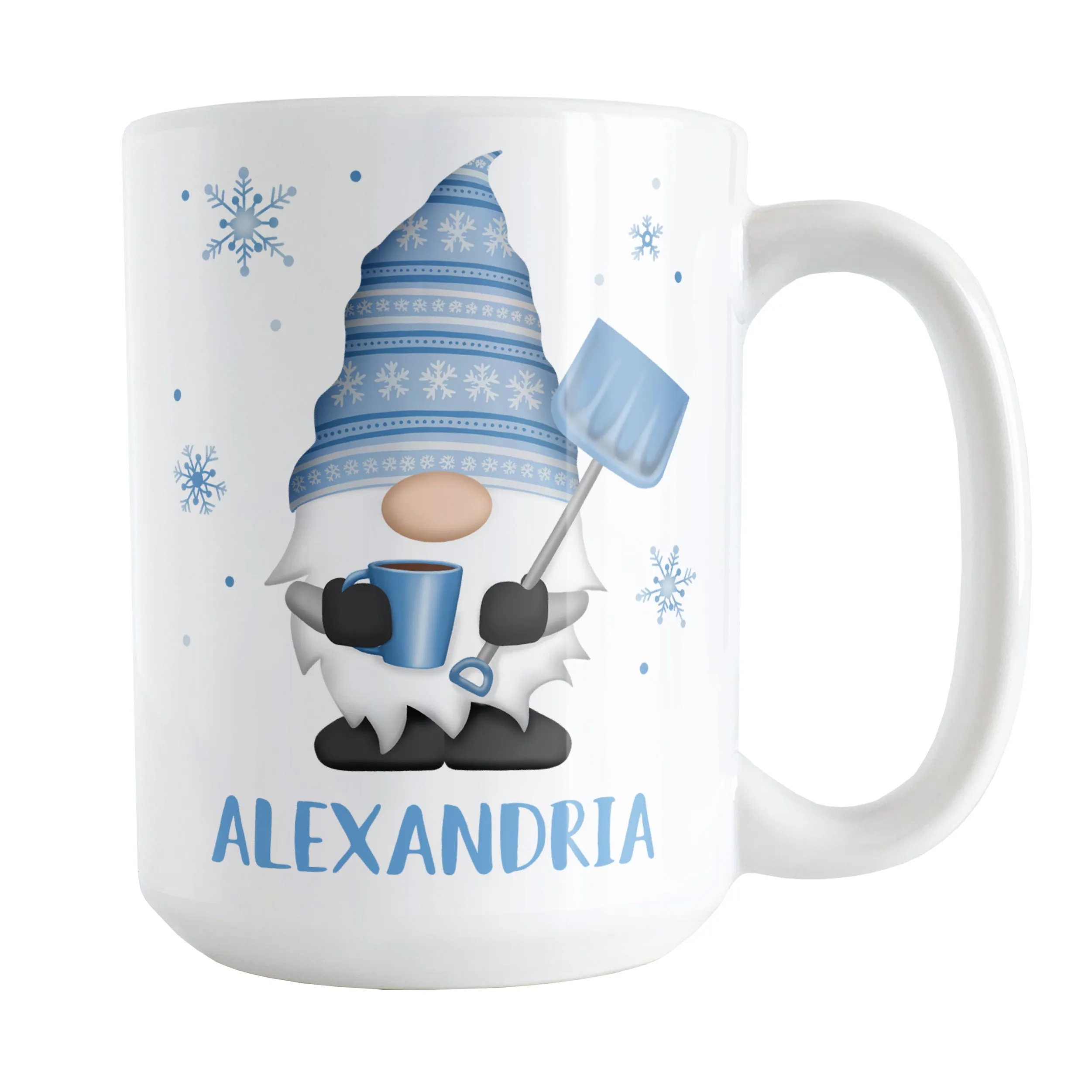 Personalized Winter Snowflake Gnome Mug