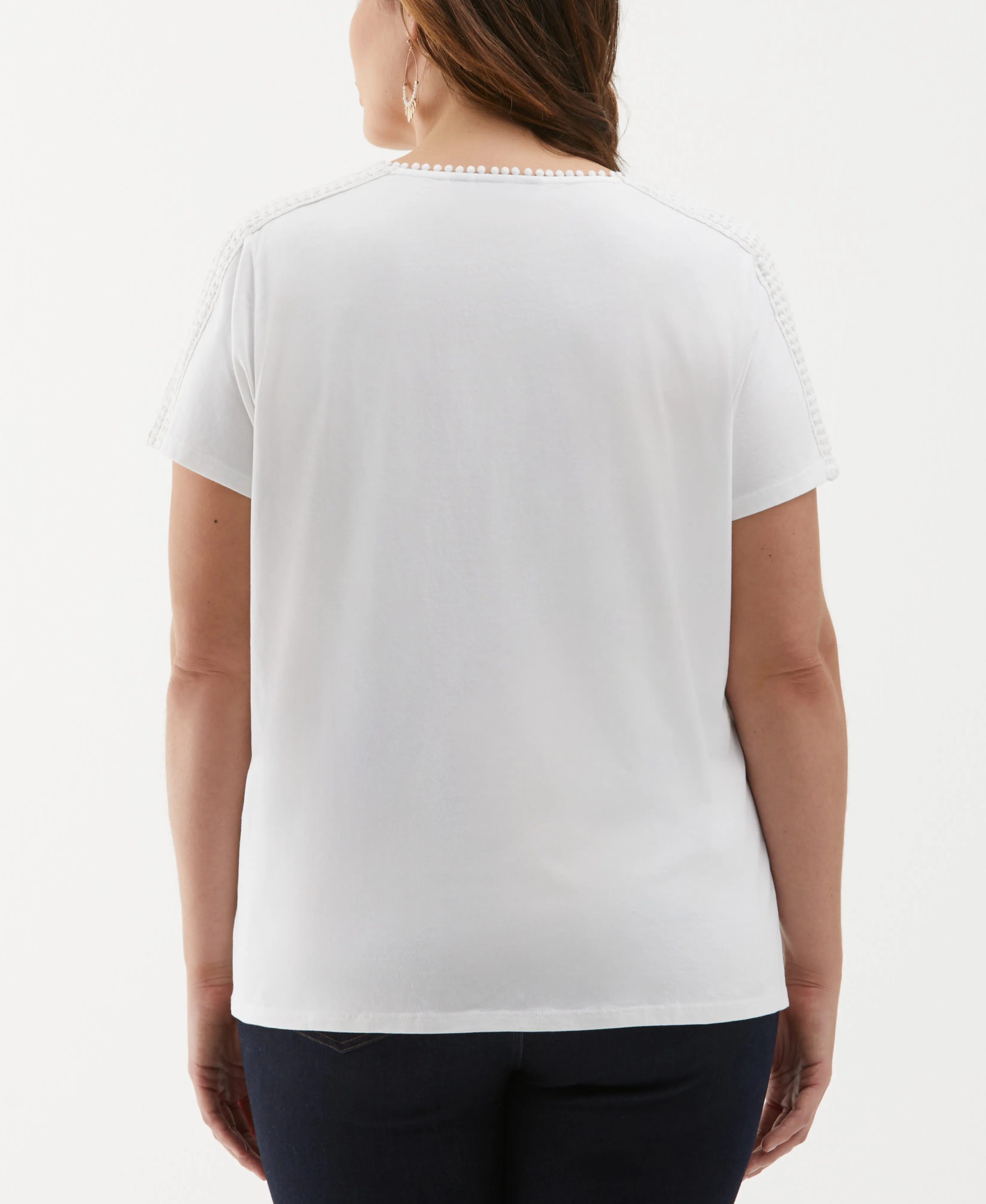 Plus Size Dot Trim Tee