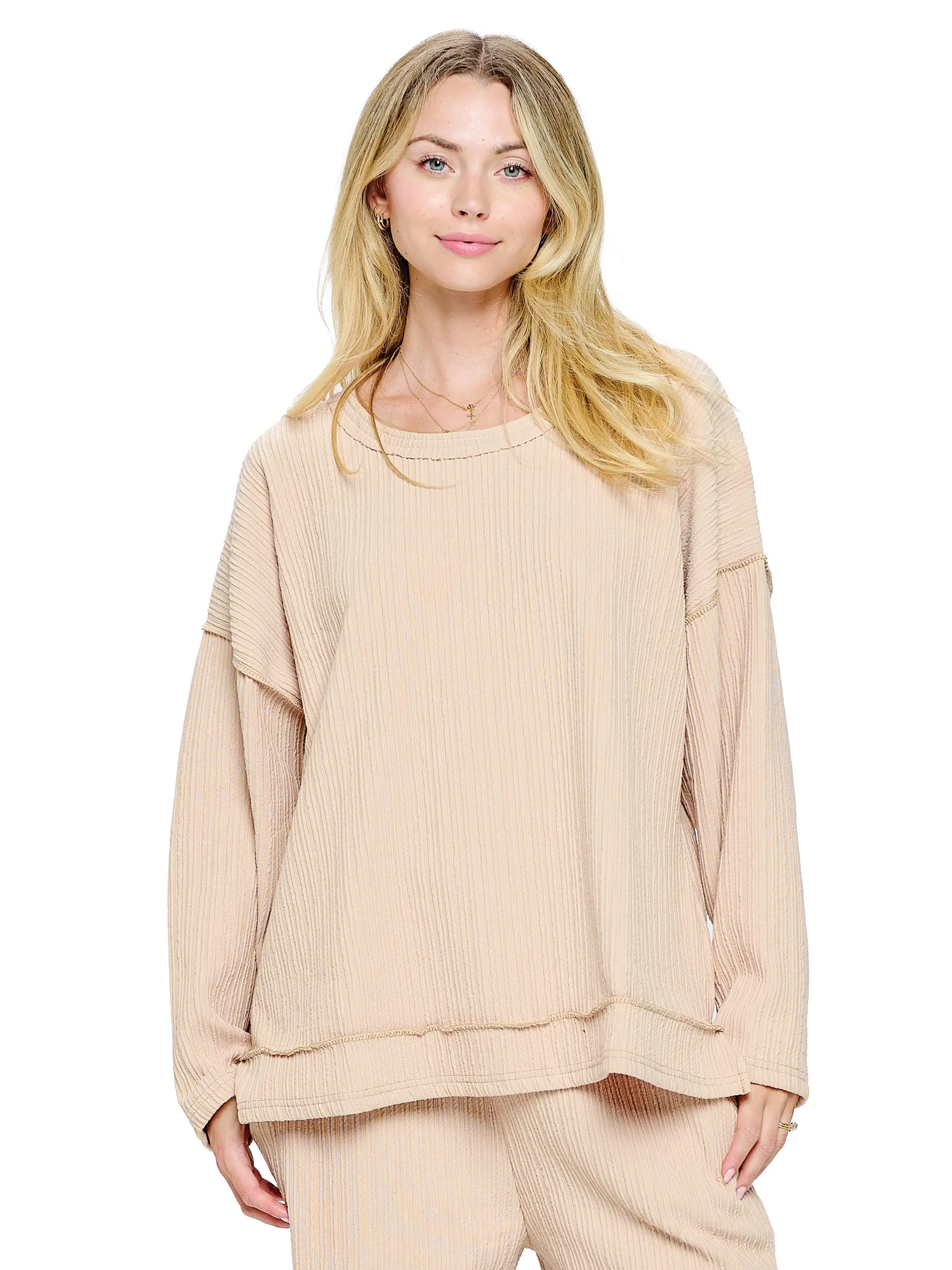 Pullover Casual Ribbed Oversized