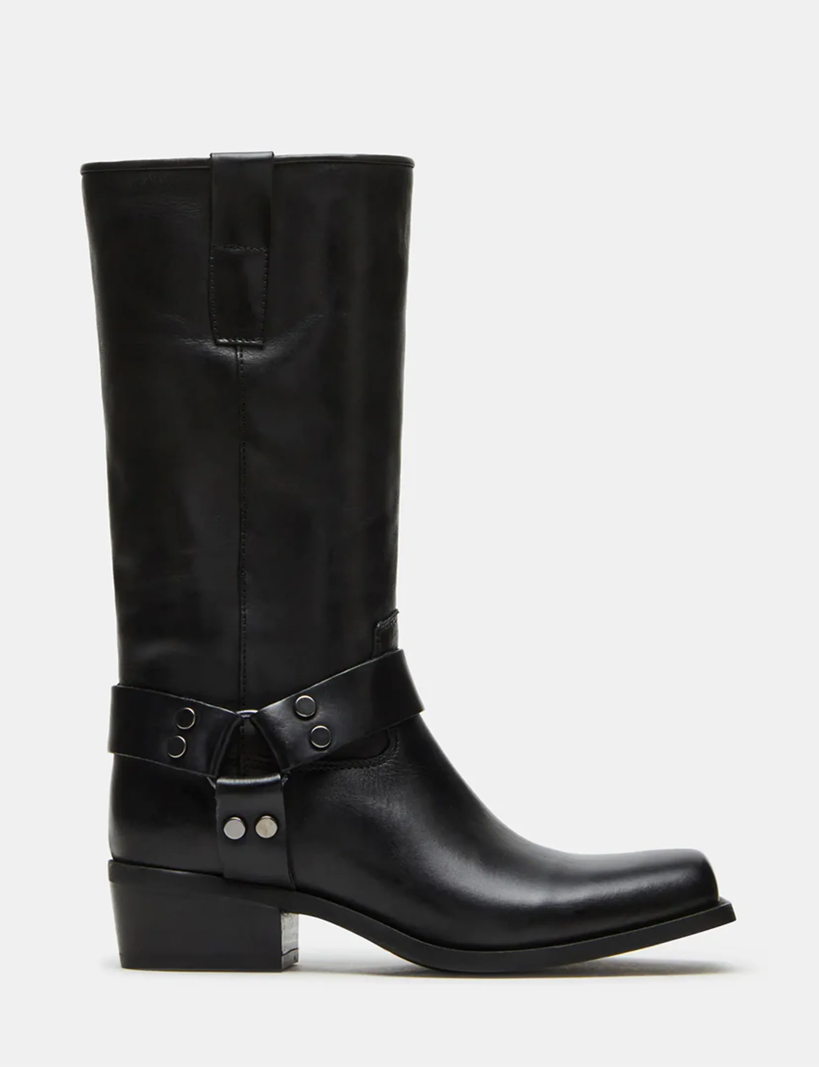 Ruskin Square Boot, Black Leather