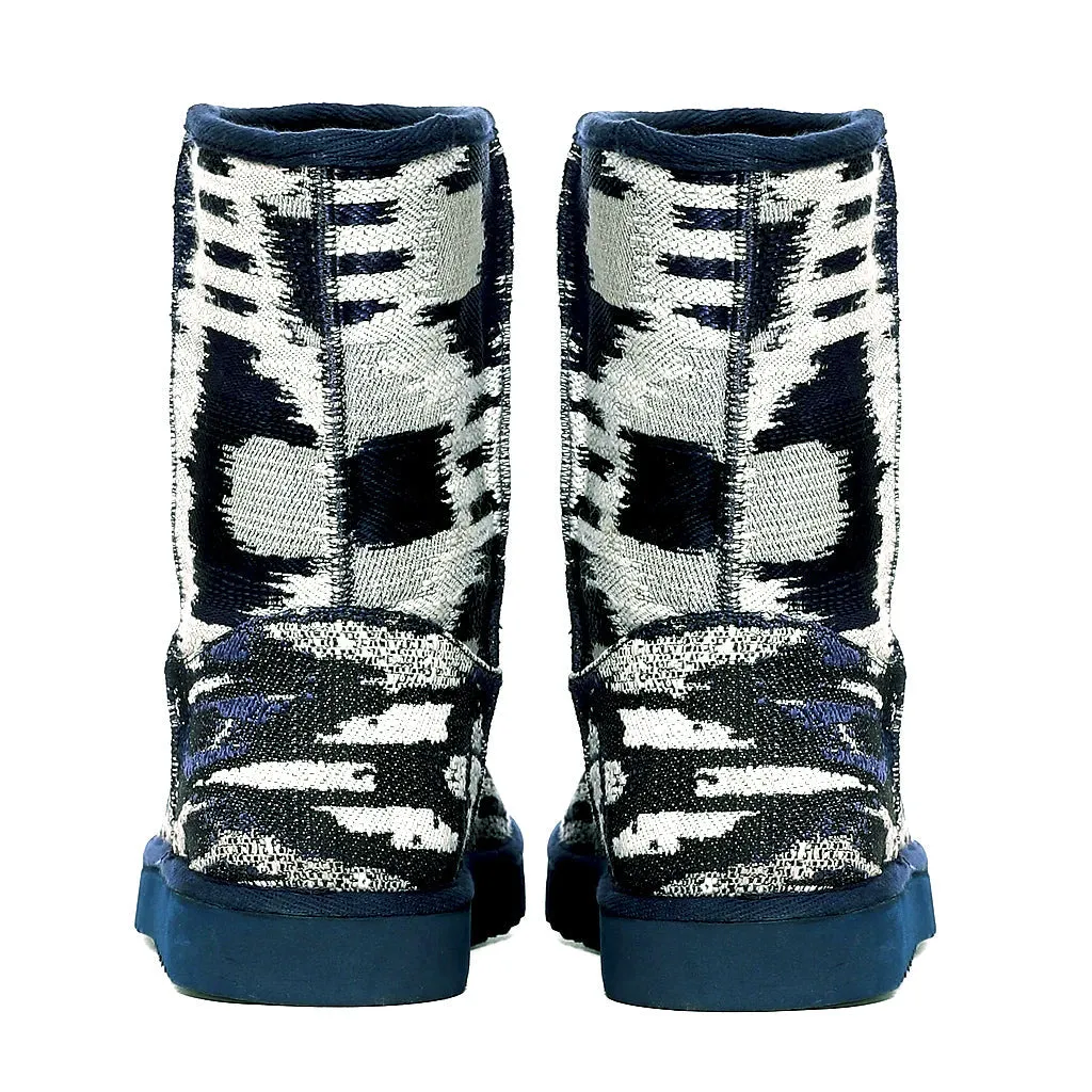 Saint Dorothea Hand Embroidered Italian Fabric Snug Boots