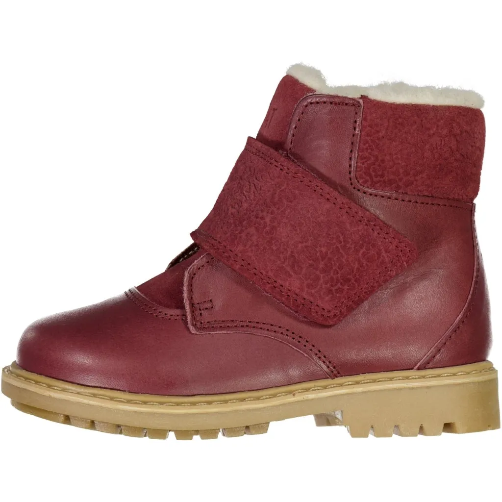 Sigge Print Velcro Boot - berry