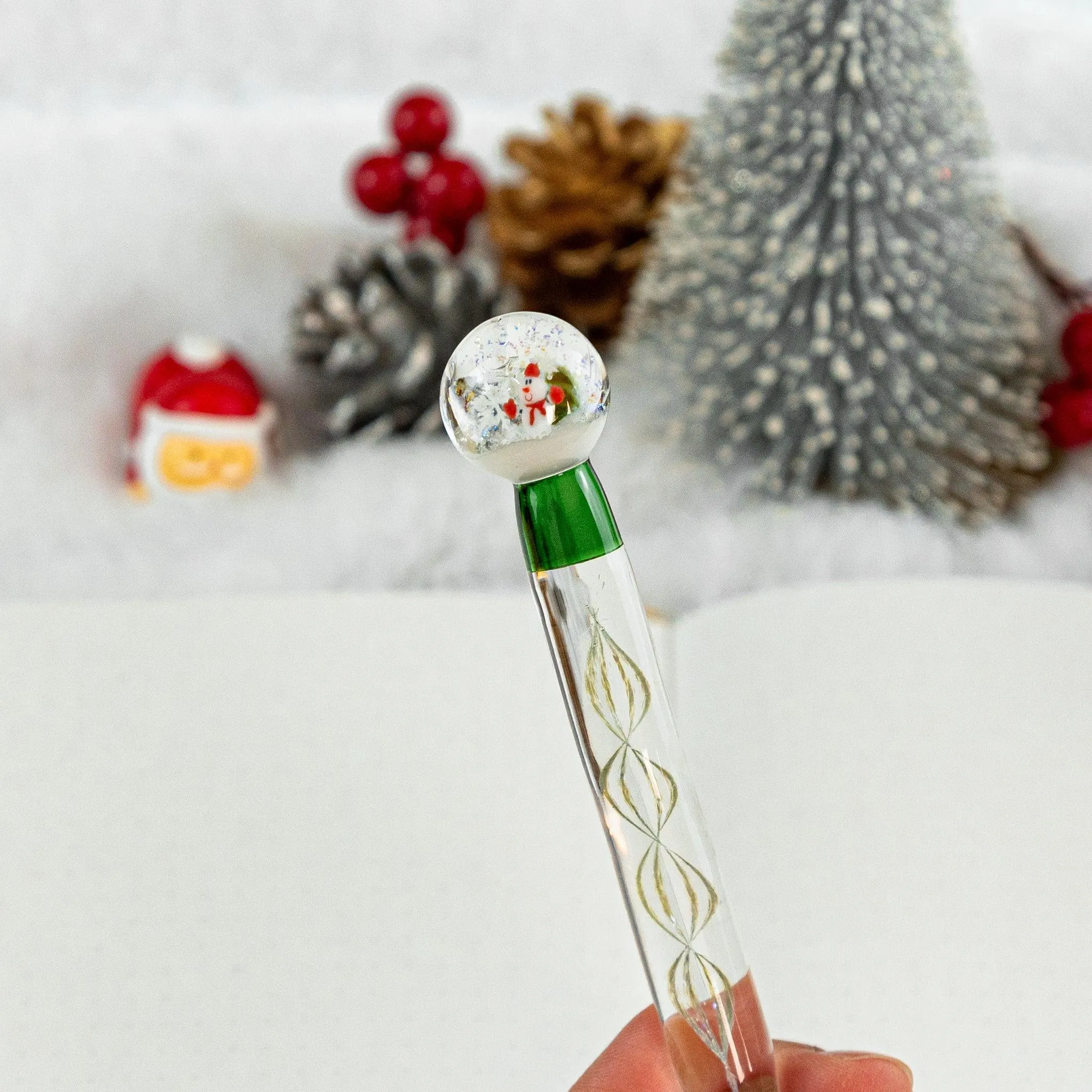 Snow Globe Glass Dip Pen