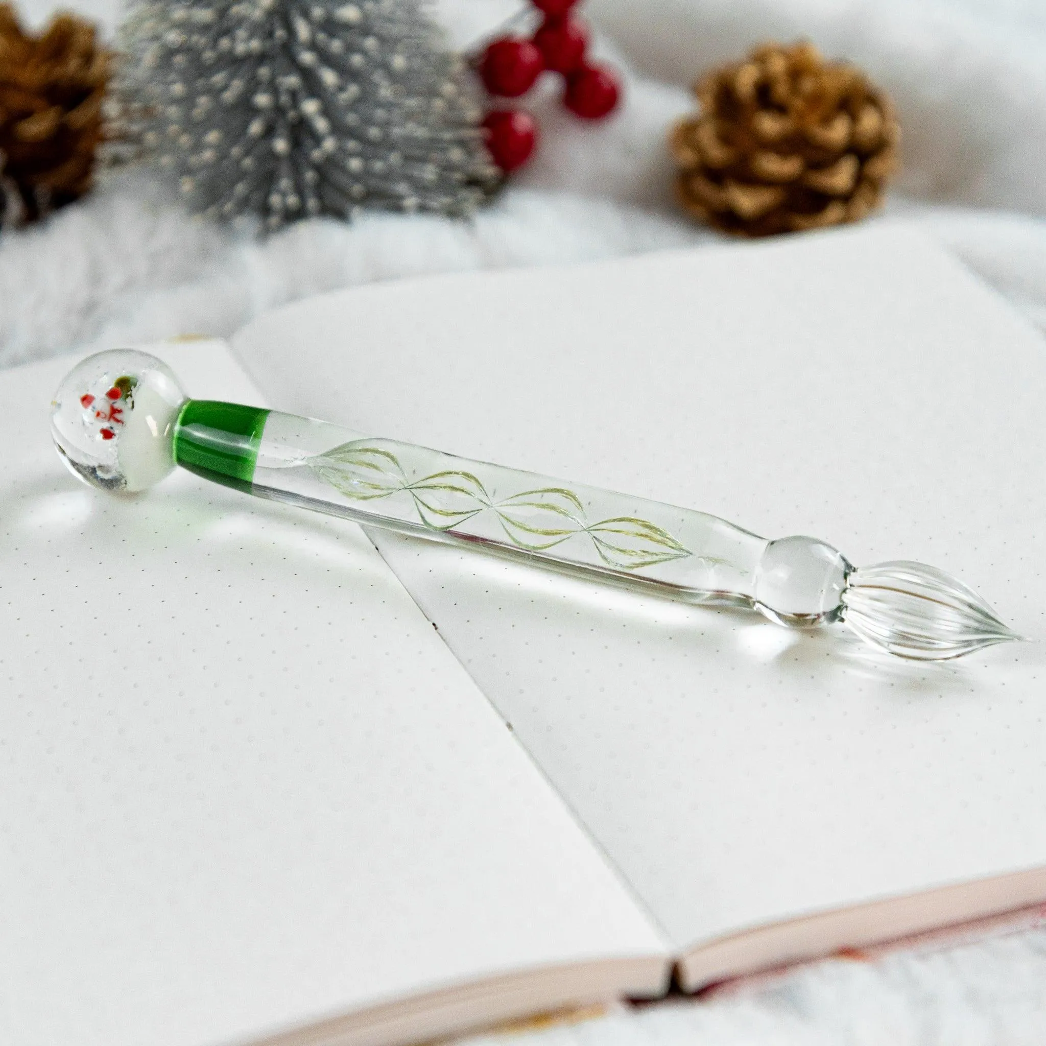 Snow Globe Glass Dip Pen