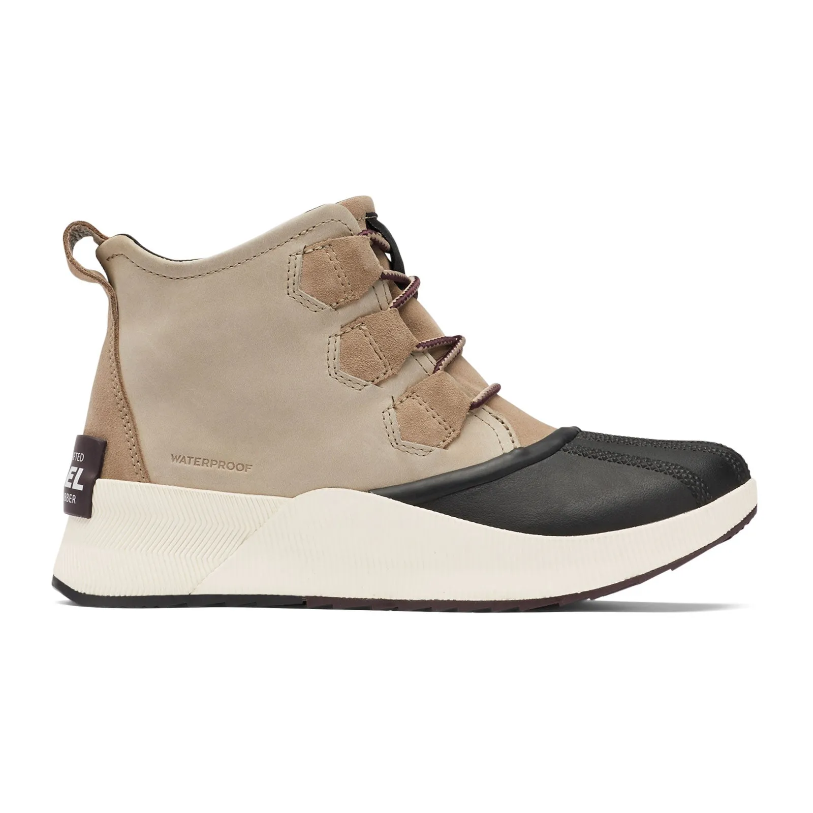 Sorel Out 'N About III Classic Waterproof Ankle Boot (Women) - Omega Taupe Leather/Black Suede