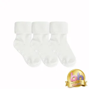 Talipes (clubfoot) Boots and Bar Socks - Non-Slip Stay On Baby and Toddler Socks - 3 Pack in Plain Snow White