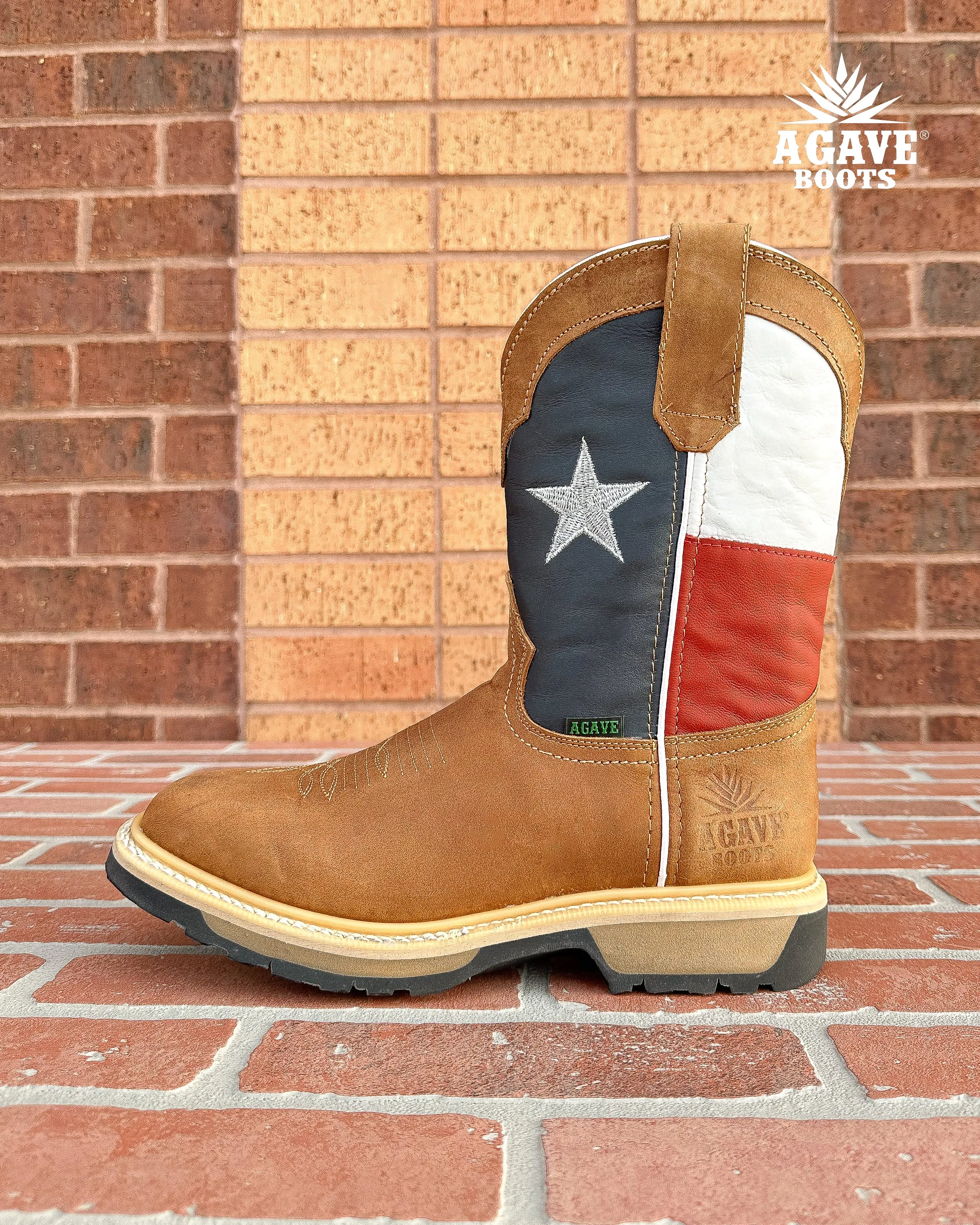 USA FLAG LIGHT BROWN (SOFT TOE) | MEN WORK BOOTS