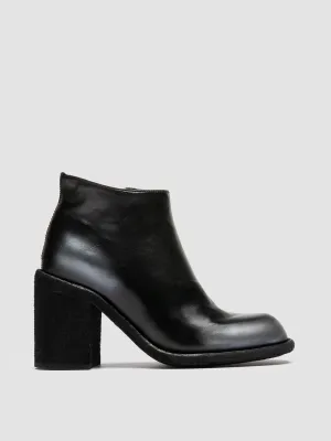 WIDE 001 - Black Leather Zipped Boots