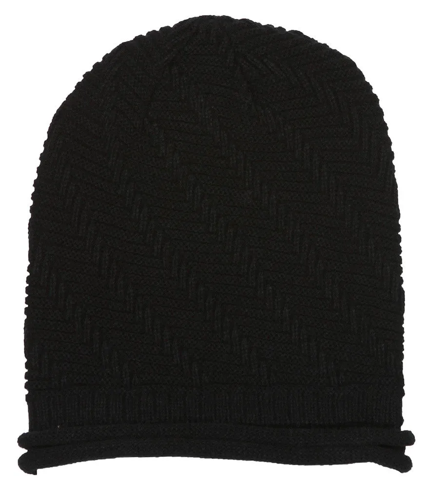 Winter Knitted Diagonal Beanie