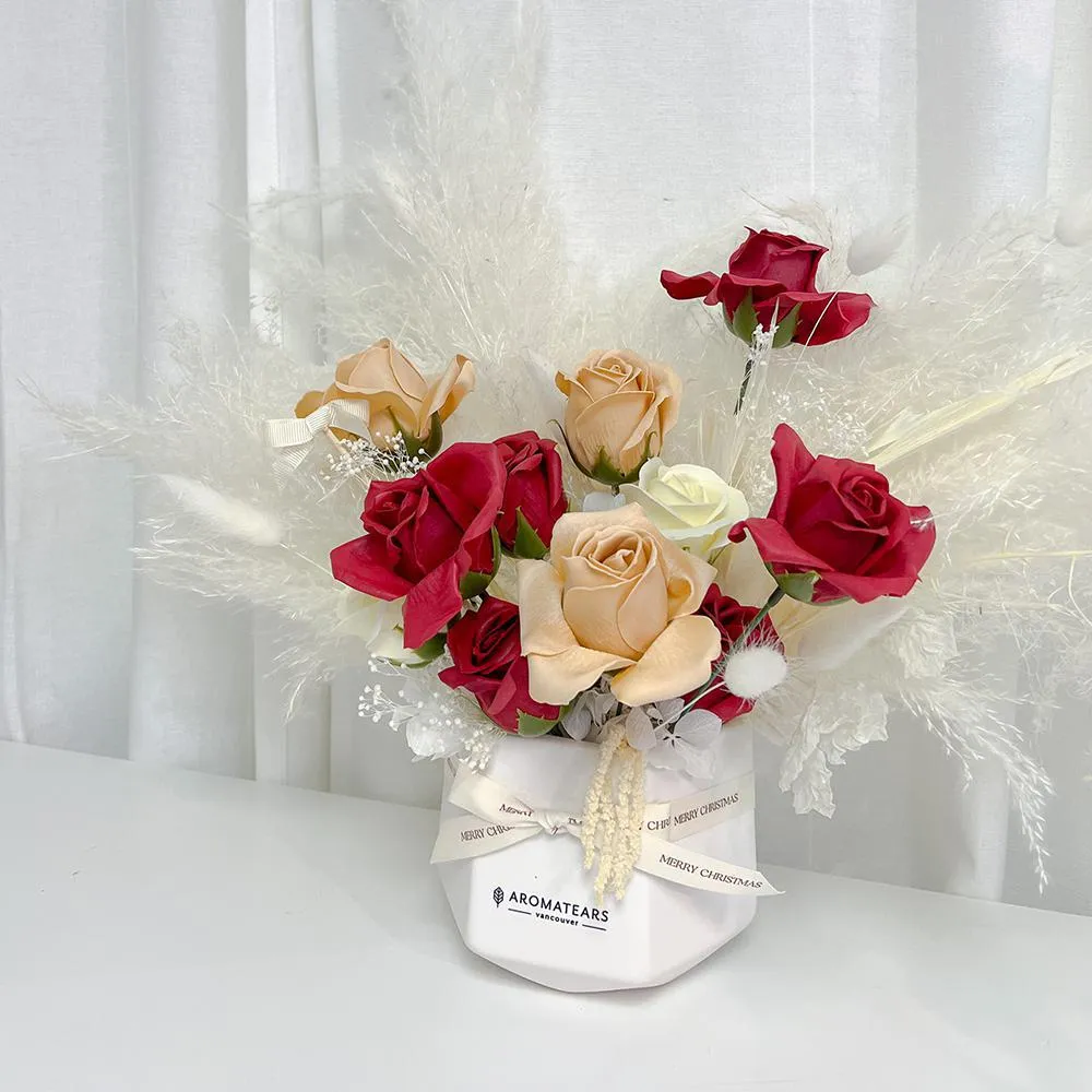 Winter Soap Flowers Centerpiece