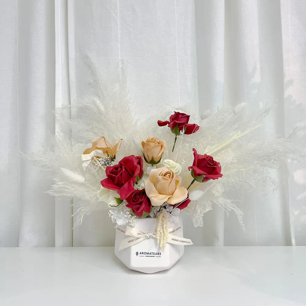 Winter Soap Flowers Centerpiece