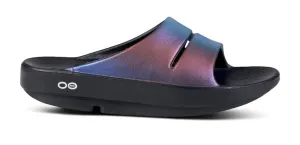 Women's Oofos Ooahh Luxe Slide 1101MDNHTSPEC Color:  Midnight Spectre