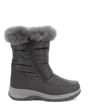 Women's Pine Faux Fur Mid Cold Weather Boot - Charcoal