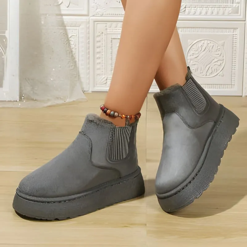 Womens Short Plush Tan Suede Ankle Boots for Casual Ugg Style