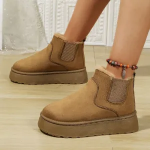 Womens Short Plush Tan Suede Ankle Boots for Casual Ugg Style