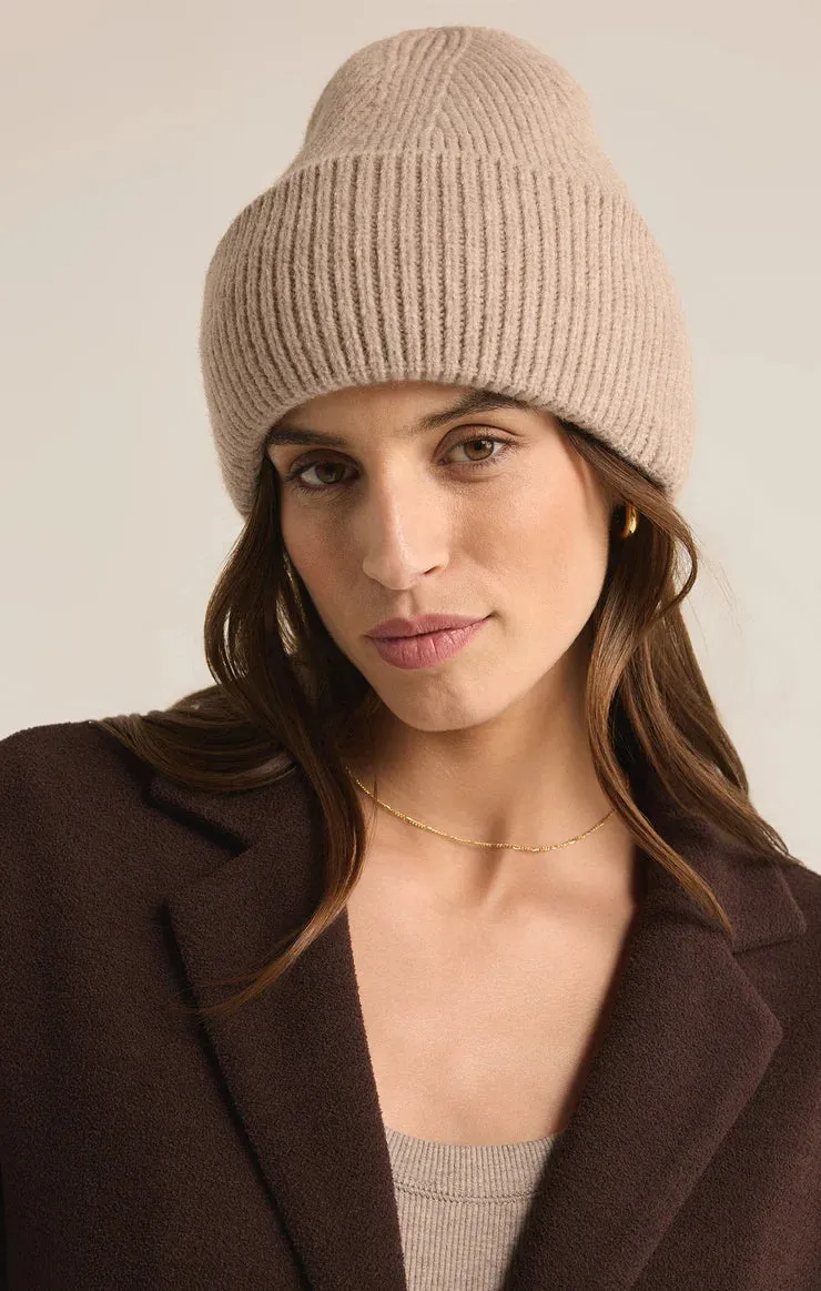 Z SUPPLY - SNOW CAP BEANIE HEATHER TAUPE