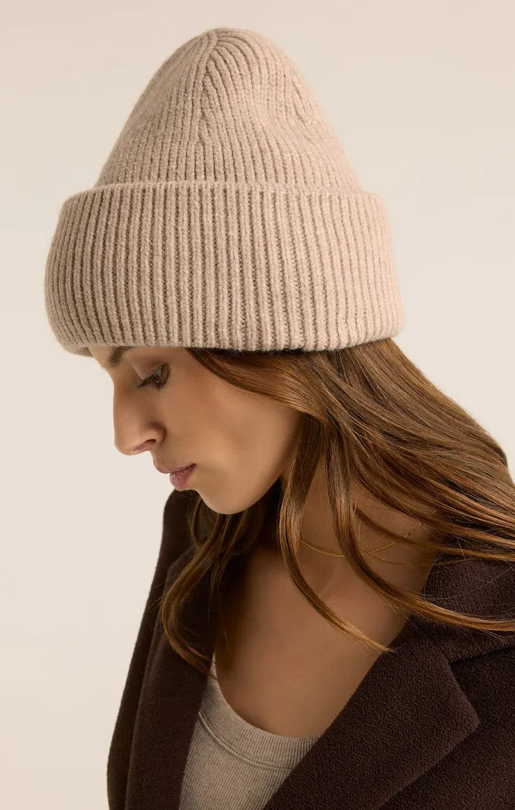 Z SUPPLY - SNOW CAP BEANIE HEATHER TAUPE